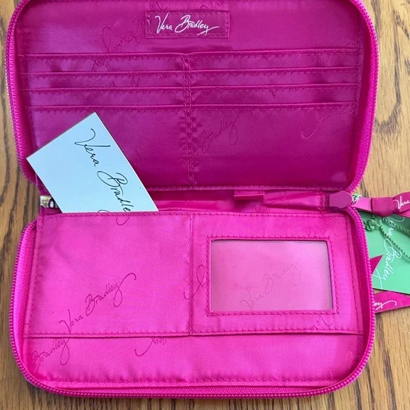 Vera Bradley Pink and Green Paisley Wallet - Picture 3 of 3